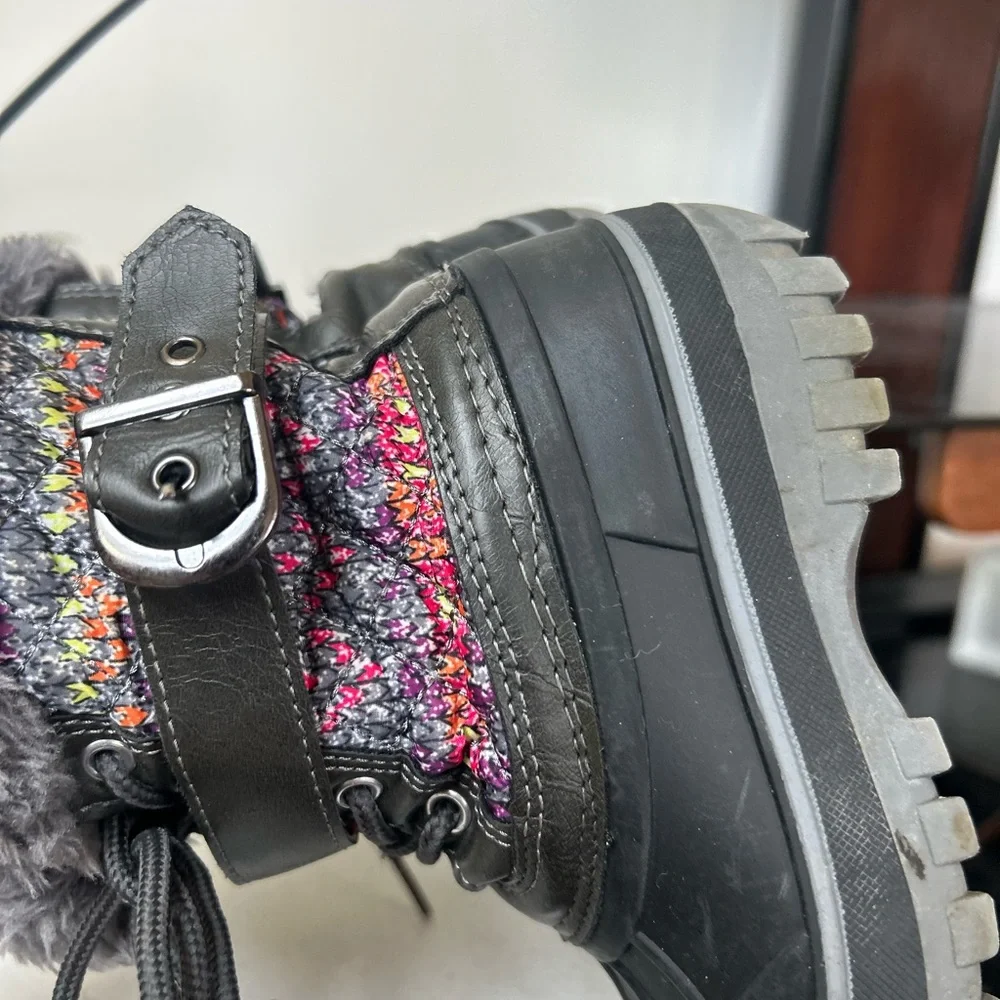 Thinsulate 9M Kids' Black and Multicolor Winter Boots